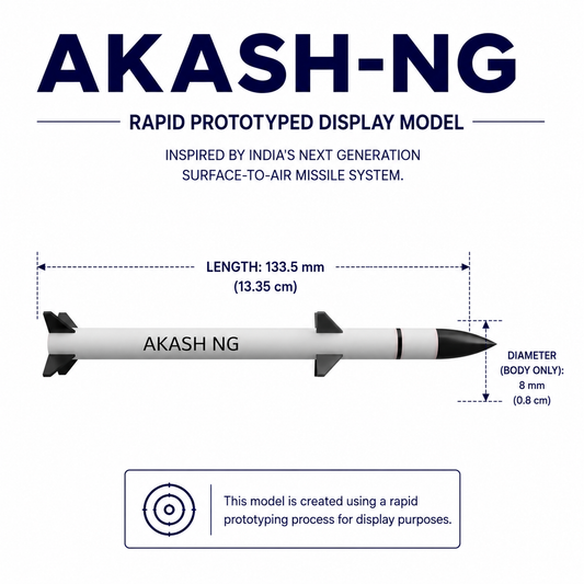 1/43 SCALE AKASH NG Missile Display Model | Premium Rapid Prototyped Collector Replica