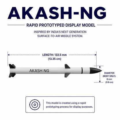 1/43 SCALE AKASH NG Missile Display Model | Premium Rapid Prototyped Collector Replica