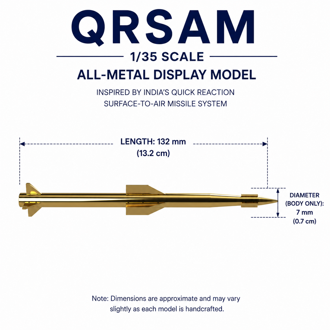 1/35 SCALE QRSAM Missile Display Model | Premium All-Metal Collector Replica