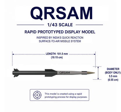 1/43 SCALE QRSAM Missile Display Model | Premium Rapid Prototyped Collector Replica