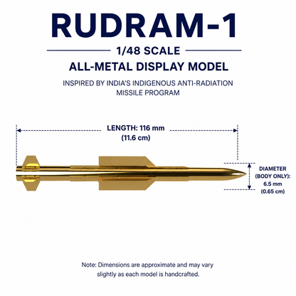 1/48 SCALE RudraM-I Missile Display Model | Premium All-Metal Collector Replica
