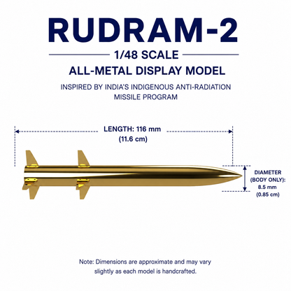 1/48 SCALE RudraM-II Missile Display Model | Premium All-Metal Collector Replica