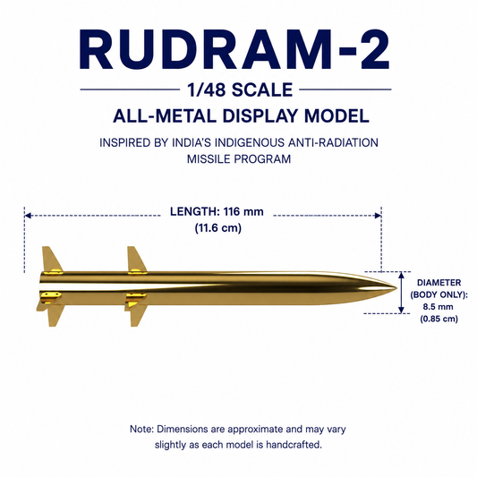1/48 SCALE RudraM-II Missile Display Model | Premium All-Metal Collector Replica